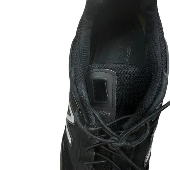 New Balance Womens 990v5 Running Sneaker Shoe Cushioned Black Silver Size US 12
