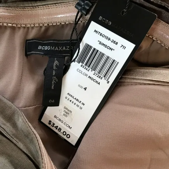 NEW BCBG MAXAZRIA Runway Simson Mocha Cocktail Dress Party Elegant Luxury