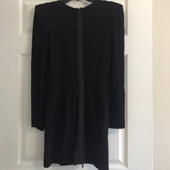 New Bird by Juicy Couture Adrian wool padded shoulder knit minimalist mini dress