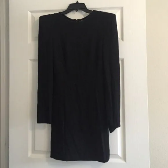 New Bird by Juicy Couture Adrian wool padded shoulder knit minimalist mini dress