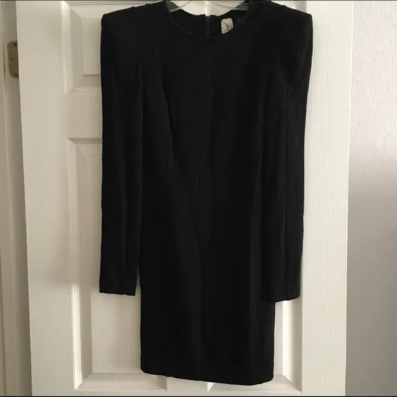 New Bird by Juicy Couture Adrian wool strong shoulder padded minimalist dress