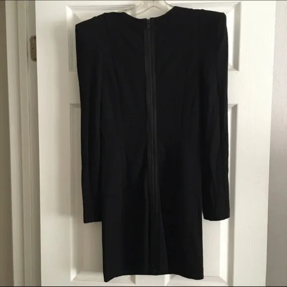 New Bird by Juicy Couture Adrian wool strong shoulder padded minimalist dress