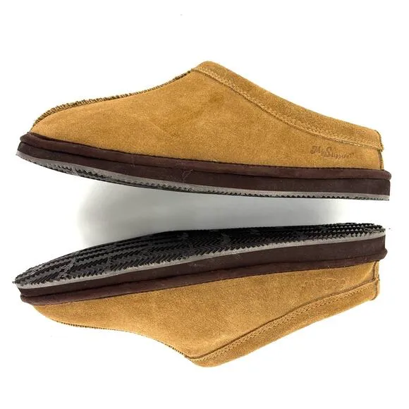 New Brown Suede MySlipper Men's Slip-On Mule Slippers By: MyPillow (Mens 8)