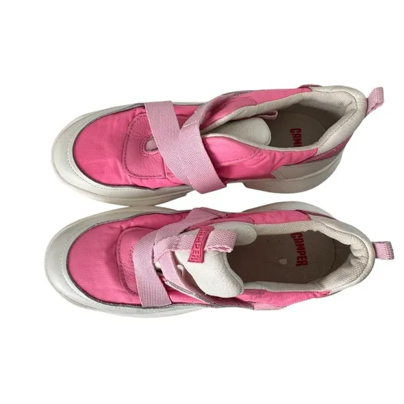 New! Camper Circular Strap CRCLR Pink Leather Sneakers