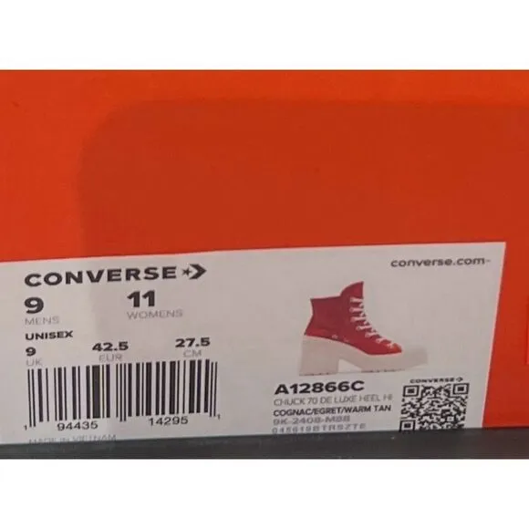New Converse Chuck 70 De Luxe Heel Leather Hi Platform Boots A12866C Size 11