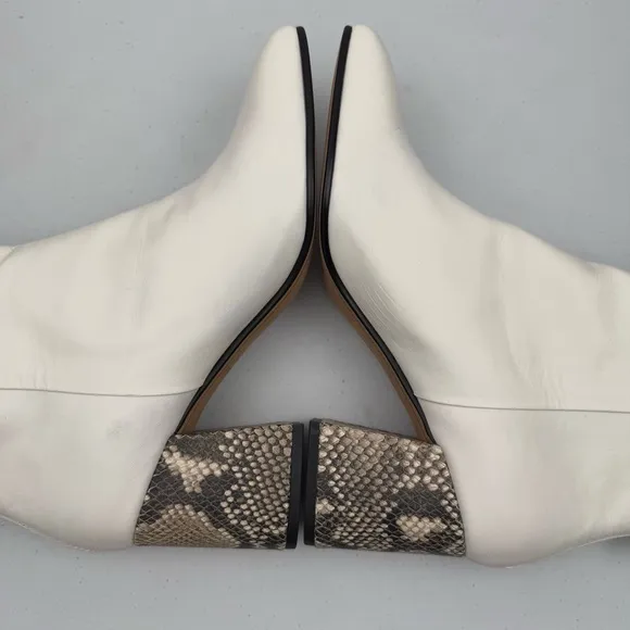 NEW Dolce Vita Women’s Vidal Ankle Block Heel Bootie Leather Boots White Size 11