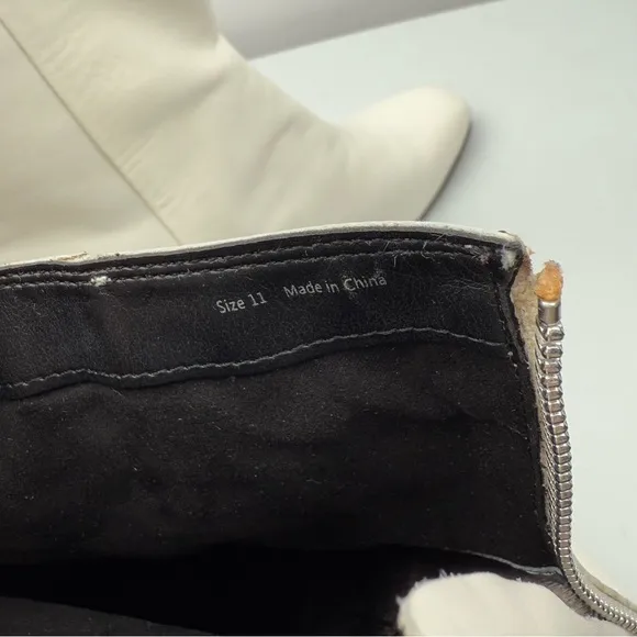 NEW Dolce Vita Women’s Vidal Ankle Block Heel Bootie Leather Boots White Size 11
