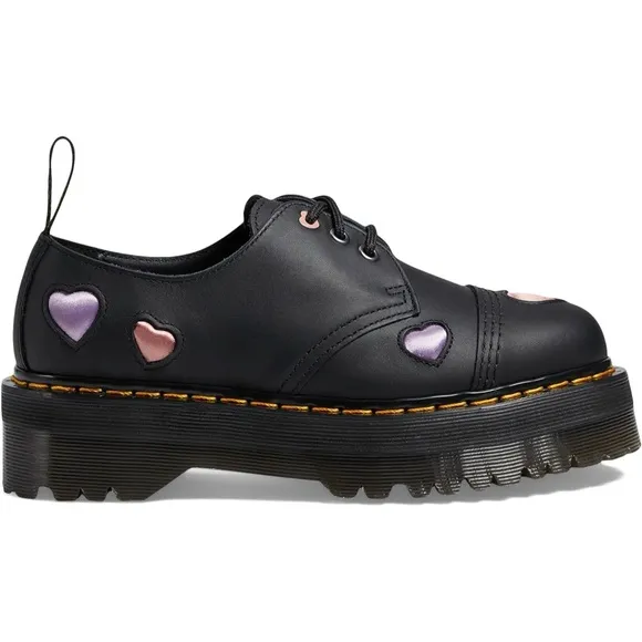 NEW Dr. Martens 1461 Quad Heart Leather Platform Lace-Up Shoes Women’s Sz 7
