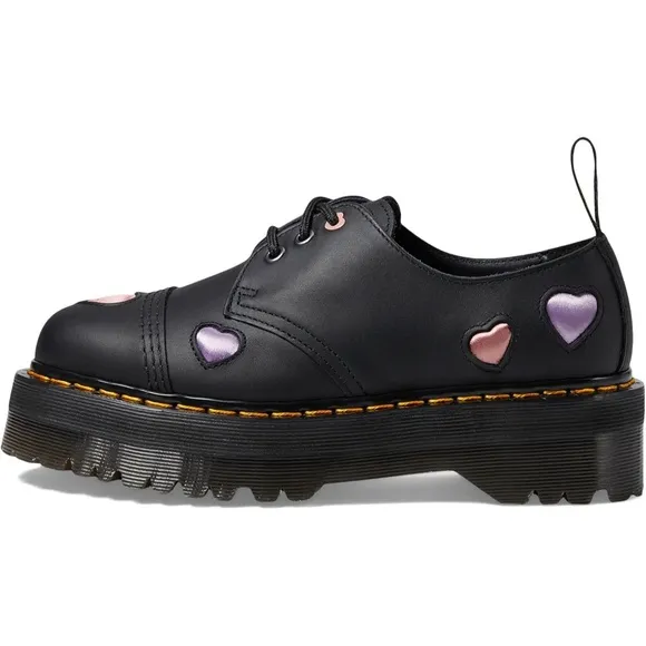 NEW Dr. Martens 1461 Quad Heart Leather Platform Lace-Up Shoes Women’s Sz 7