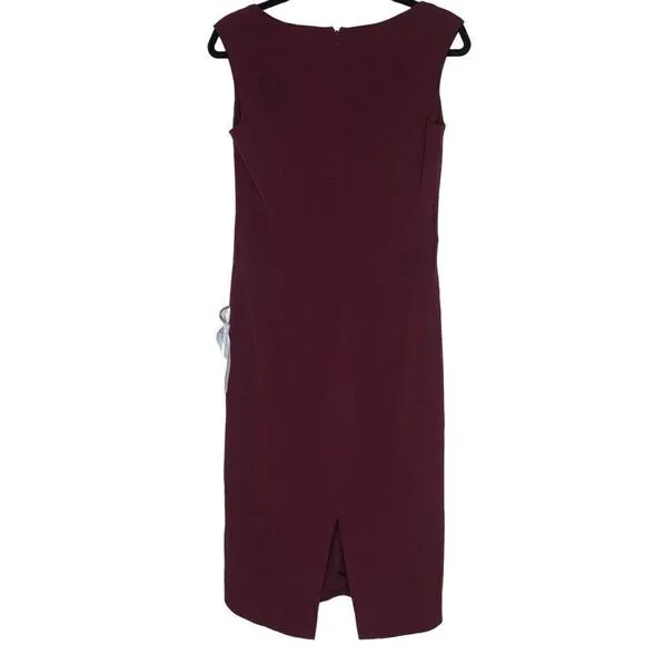 NEW Dress the Population Burgundy Elle Sheath Dress Size M NWT Quiet Luxury