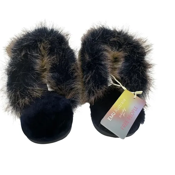 NEW EMU Australia x Free People Jolie Lava Slippers in Midnight W6/M5
