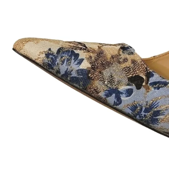 NEW Floral Embroidered Stiletto Heels with Glitter Lace