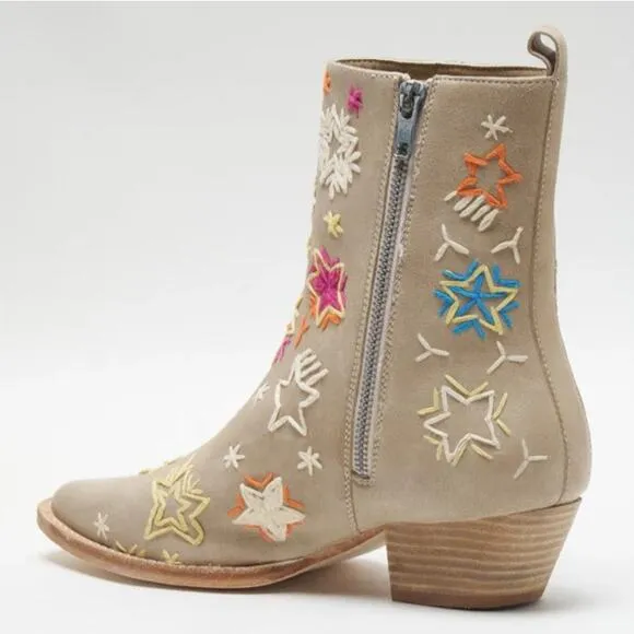 NEW-FREE PEOPLE BOWERS EMBROIDERED WESTERN BOOTS - POINTED TOE Sz:8.5 Ret$198