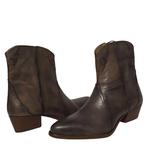 New Free People Brown Leather Ankle Boots Booties 9.5