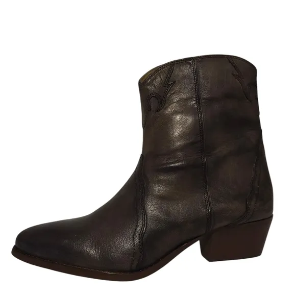 New Free People Brown Leather Ankle Boots Booties 9.5