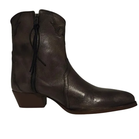 New Free People Brown Leather Ankle Boots Booties 9.5