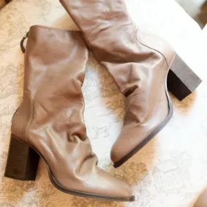 New Free People Elle Block Heel Boots size 41 US 11  MSRP $198 Leather Shoes