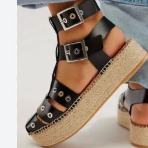 new FREE PEOPLE Gable  Leather Gladiator Espadrille Sandals  (251)