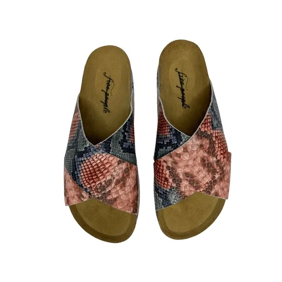 NEW Free People Snakeskin Sidelines Flatform Sandal in Candy 38