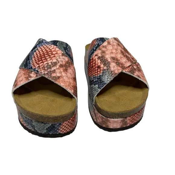 NEW Free People Snakeskin Sidelines Flatform Sandal in Candy 38