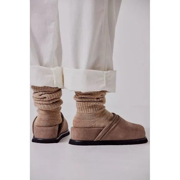 NEW FREE PEOPLE Sz 10 MILO EVERYDAY MULES OYSTER SUEDE