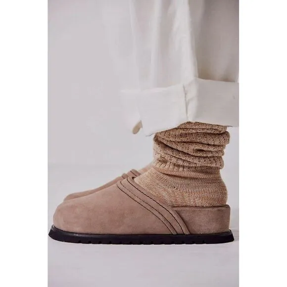NEW FREE PEOPLE Sz 10 MILO EVERYDAY MULES OYSTER SUEDE
