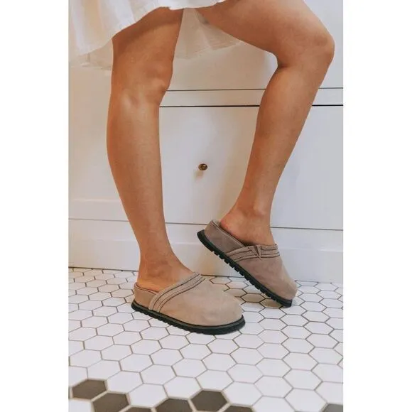 NEW FREE PEOPLE Sz 10 MILO EVERYDAY MULES OYSTER SUEDE