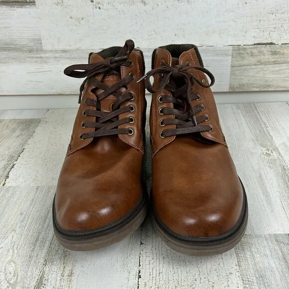 New Gordon Rush mens z 13 Brown faux leather lace up ankle boots