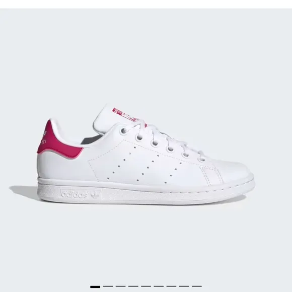 New in box Adidas STAN SMITH SHOES Cloud White / Bold Pink Girls Size 3.5