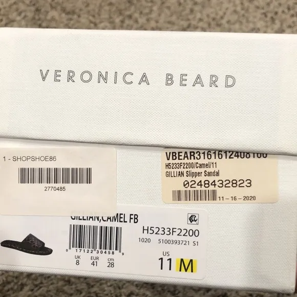 NEW IN BOX NIB Veronica Beard Gillian Slipper Sandals Size 11 Brown Leopard