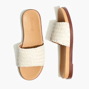 New In Box The Louisa Slide Sandal in Woven Leather In Pale Oyster Size 7