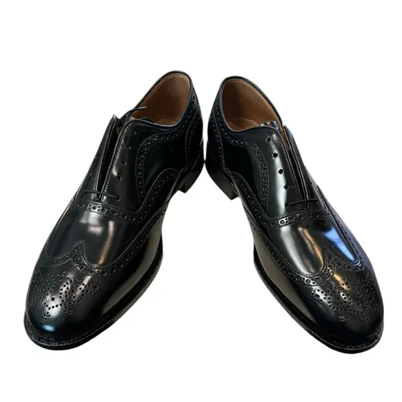 New Johnston &amp; Murphy Men's Waverly Wingtip Black Oxford Dress Shoes 13