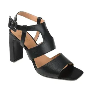New Journee Signature Beckie Block Heel Leather Sandal (Women) 7.5