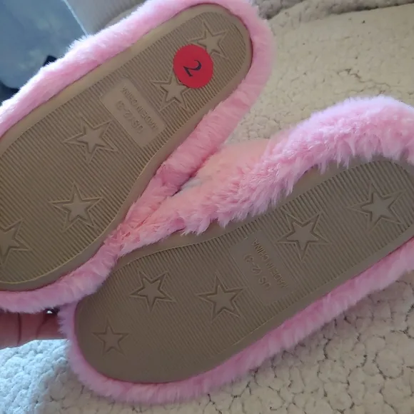 NEW | JUICY COUTURE | Striped Pink Fuschia Embroidered Slide Sandal Slippers 2/3