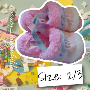 NEW | JUICY COUTURE | Striped Pink Fuschia Embroidered Slide Sandal Slippers 2/3