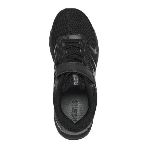 New! K-SWISS Boys Tubes Comfort 200  Sneakers Shoes Stayput Closure Black 11.5