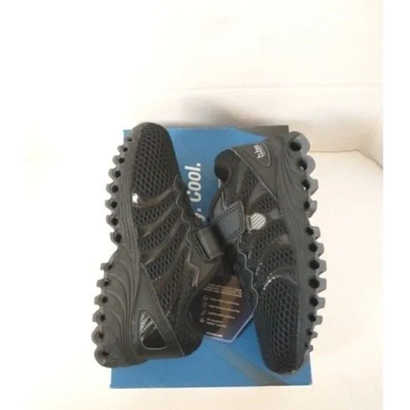 New! K-SWISS Boys Tubes Comfort 200  Sneakers Shoes Stayput Closure Black 11.5
