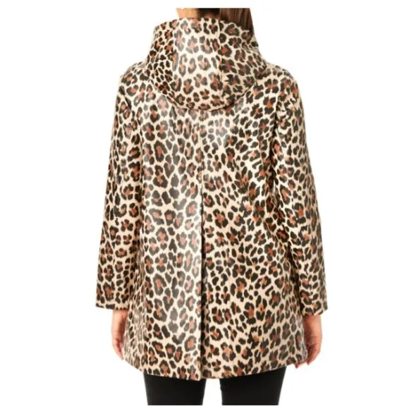 New! Kate Spade New York Hooded Zip Front A-Line Rain Jacket Women's Size S