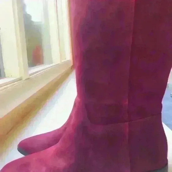 NEW! Lucky Brand Lefara Sugar Red Suede Boots.