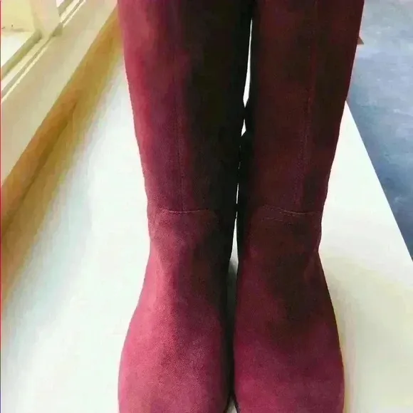 NEW! Lucky Brand Lefara Sugar Red Suede Boots.