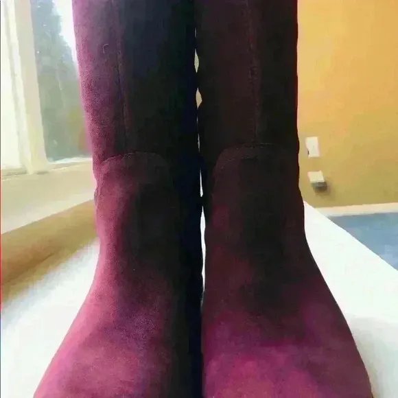 NEW! Lucky Brand Lefara Sugar Red Suede Boots.