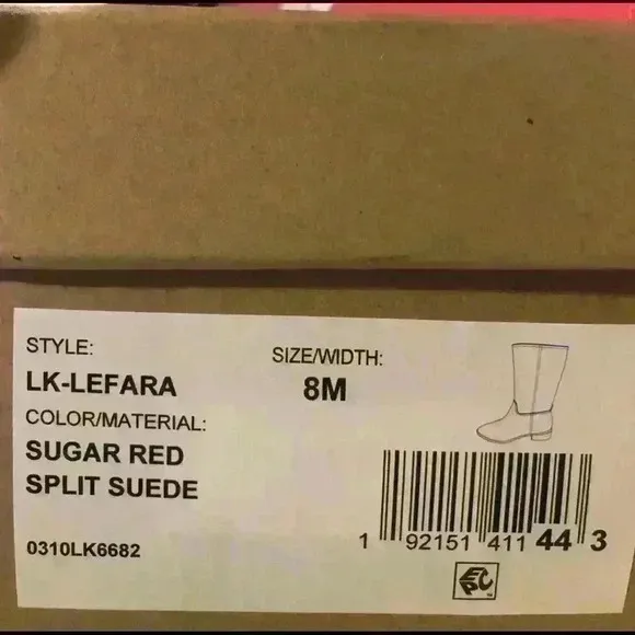 NEW! Lucky Brand Lefara Sugar Red Suede Boots.