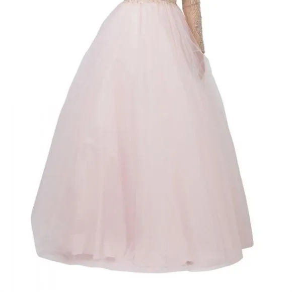 NEW LUXURY LONG FORMAL SLEEVELESS BALL GOWN EMBROIDERED W/ RHINESTONES AS L2217