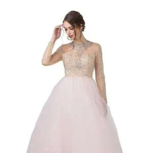 NEW LUXURY LONG FORMAL SLEEVELESS BALL GOWN EMBROIDERED W/ RHINESTONES AS L2217