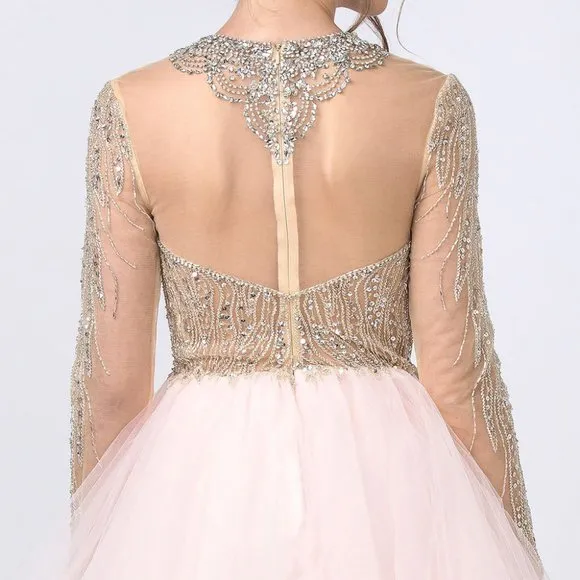 NEW LUXURY LONG FORMAL SLEEVELESS BALL GOWN EMBROIDERED W/ RHINESTONES AS L2217