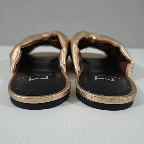 NEW Marc Fisher LTD Olita Sandal Puffy Slide Rose Gold Leather Size 8.5