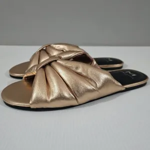 NEW Marc Fisher LTD Olita Sandal Puffy Slide Rose Gold Leather Size 8.5