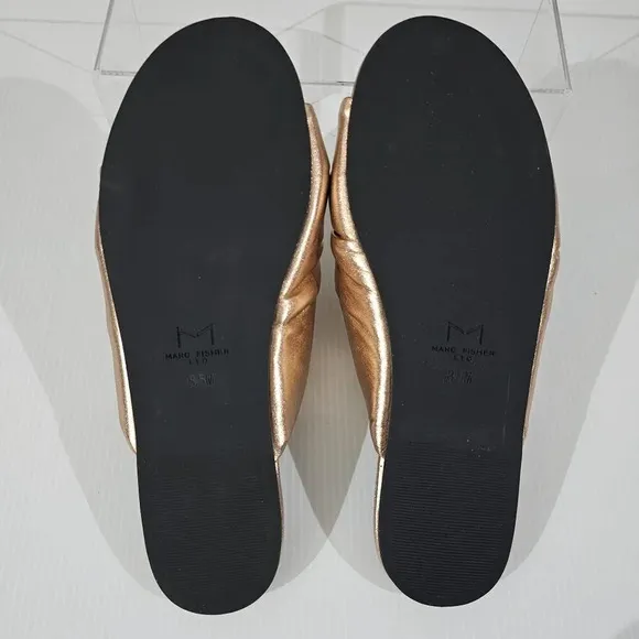 NEW Marc Fisher LTD Olita Sandal Puffy Slide Rose Gold Leather Size 8.5