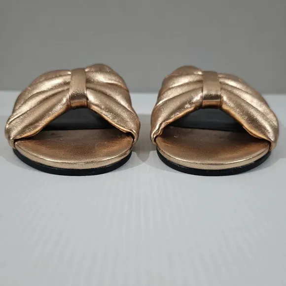 NEW Marc Fisher LTD Olita Sandal Puffy Slide Rose Gold Leather Size 8.5