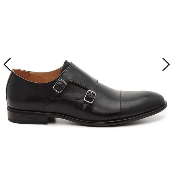 New Men Warfield Grand CARSON MONK STRAP SLIP-ON Dressy Shoes Black 10.5 Rts185